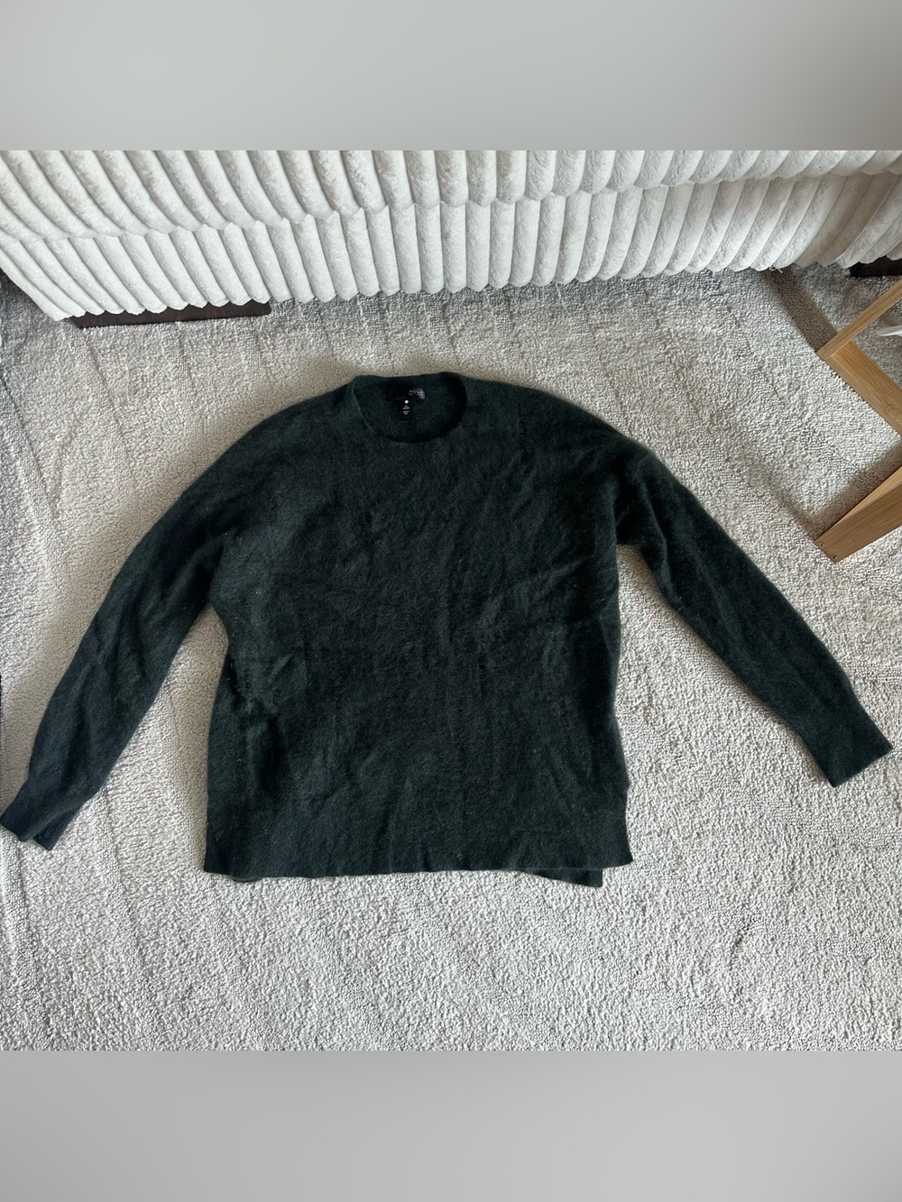 Aqua 100% Cashmere Distressed Crewneck Sweater